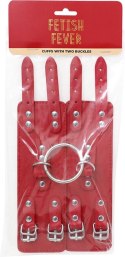 Fetish Fever - Cuffs with two buckles - Red Fetish Fever