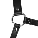 Head Harness with Mouth Cover and Breathable Ball Gag - Black Ouch!