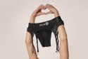 Vibrating Strap-on Thong with Adjustable Garters - M/L Ouch!