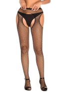 BLACK STRASS OPEN TIGHTS TU (Size: TU) Paris Hollywood