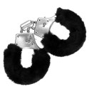 Furry Metal Hand Cuffs - Black Ouch!