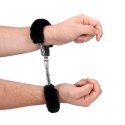 Furry Metal Hand Cuffs - Black Ouch!