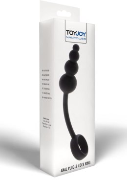 Anal Snake Plug & Penis Ring Black TOYJOY