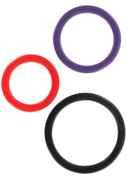 3 kolorowe pierścienie erekcyjna na penisa i jądra