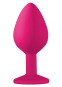 Korek plug analny zatyczka z kryształem silikon 8cm różowy Lola Toys